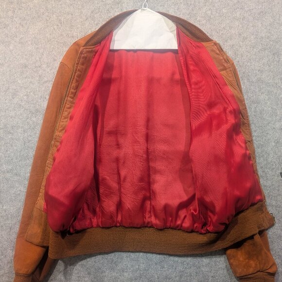 Vintage Dupont Cognac Suede Bomber Jacket - Picture 2 of 11